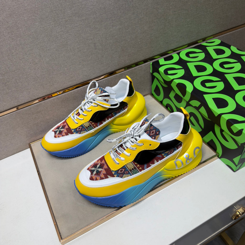 Dolce & Gabbana DG Couple's Multi-Material Casual Sneakers 3 Colors