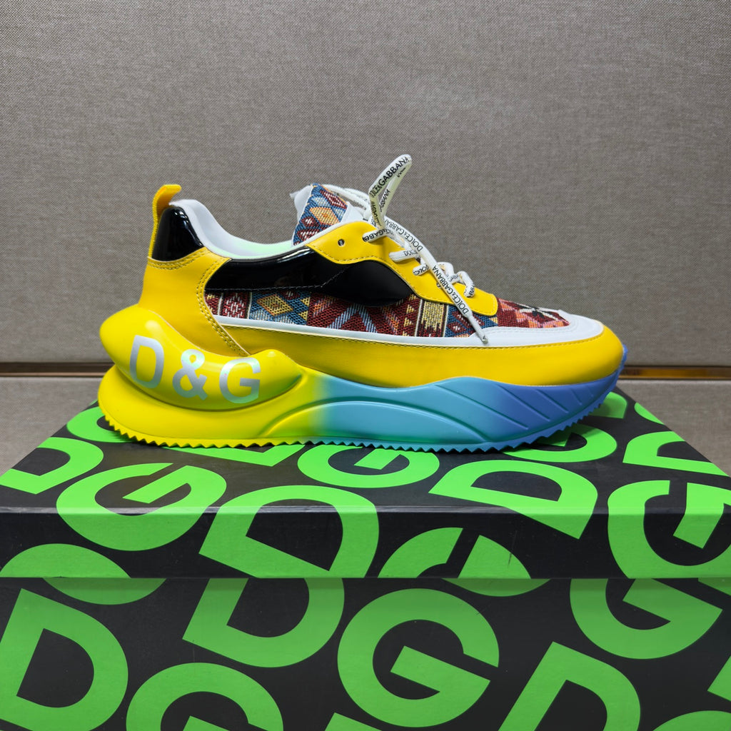 Dolce & Gabbana DG Couple's Multi-Material Casual Sneakers 3 Colors