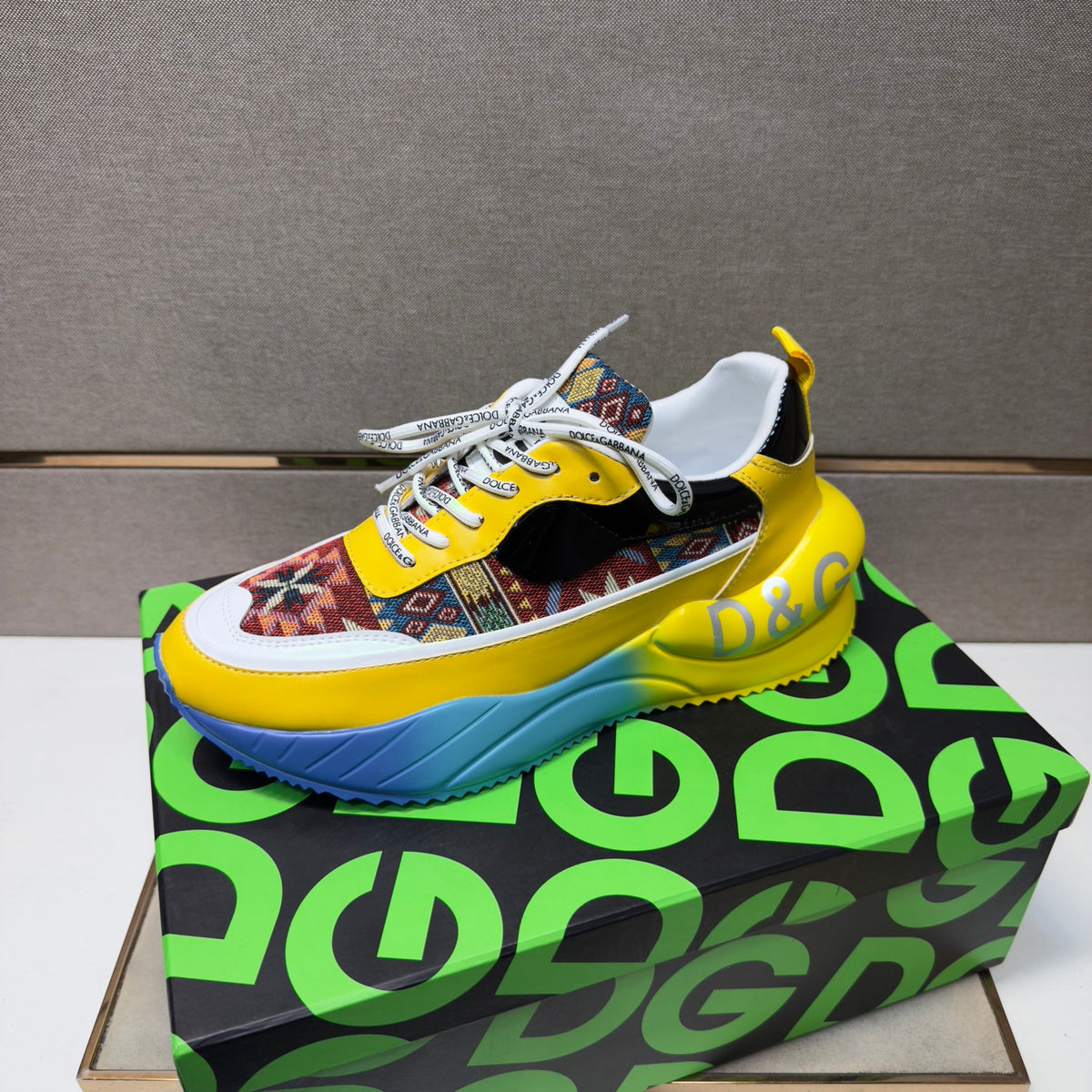 Dolce & Gabbana DG Couple's Multi-Material Casual Sneakers 3 Colors