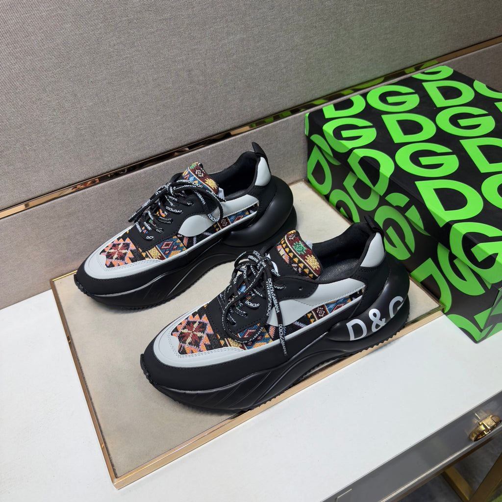 Dolce & Gabbana DG Couple's Multi-Material Casual Sneakers 3 Colors