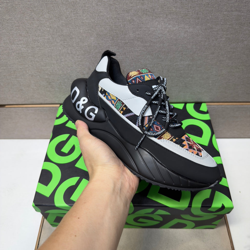 Dolce & Gabbana DG Couple's Multi-Material Casual Sneakers 3 Colors