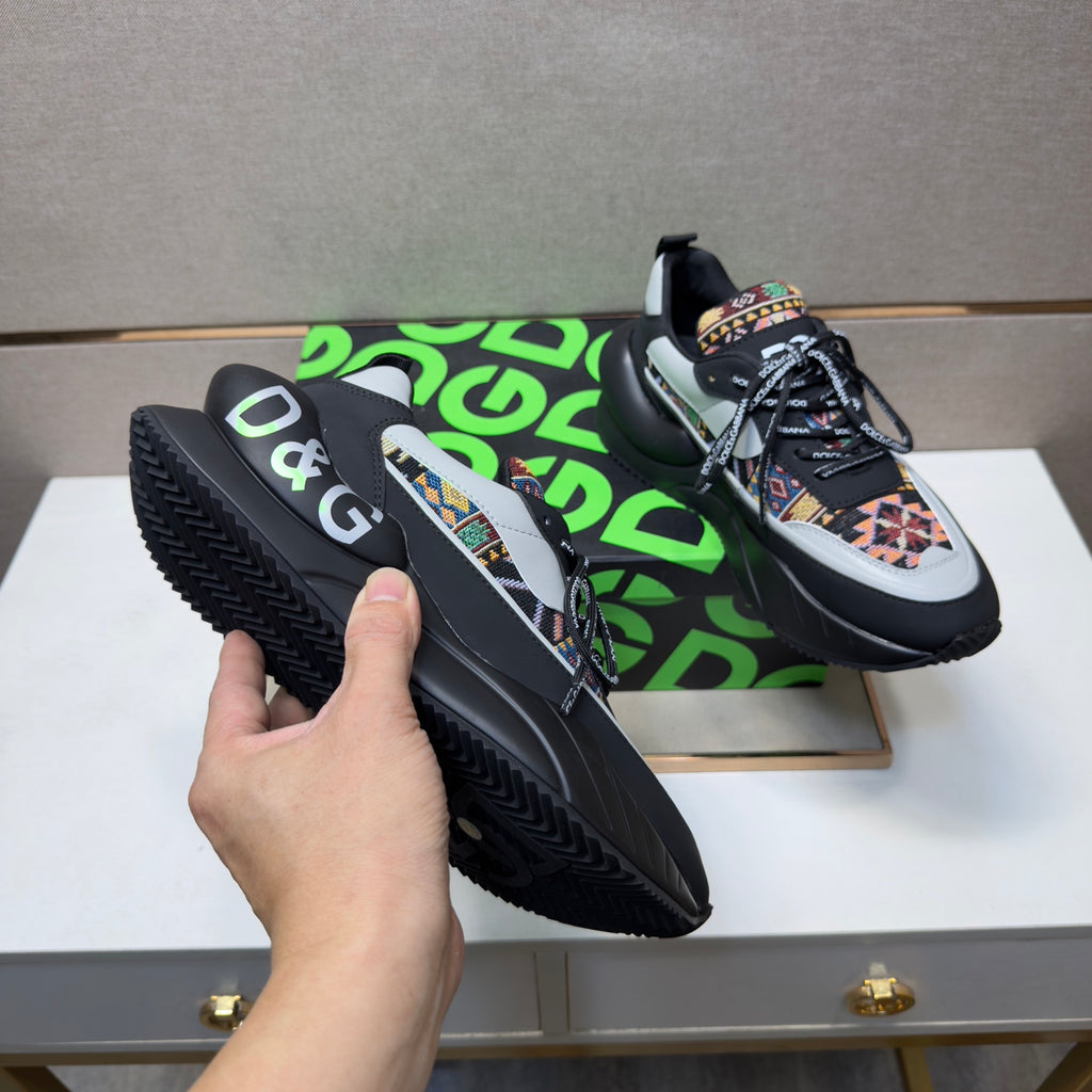 Dolce & Gabbana DG Couple's Multi-Material Casual Sneakers 3 Colors