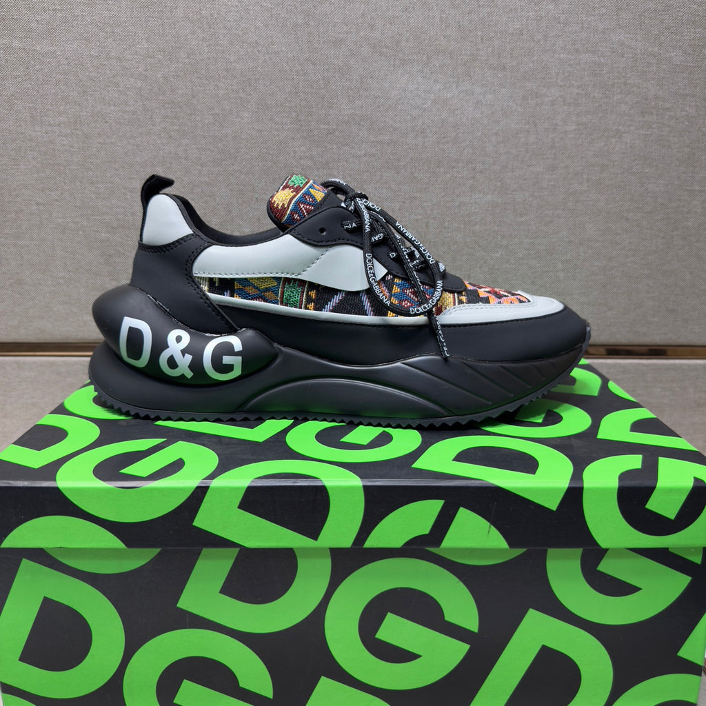 Dolce & Gabbana DG Couple's Multi-Material Casual Sneakers 3 Colors