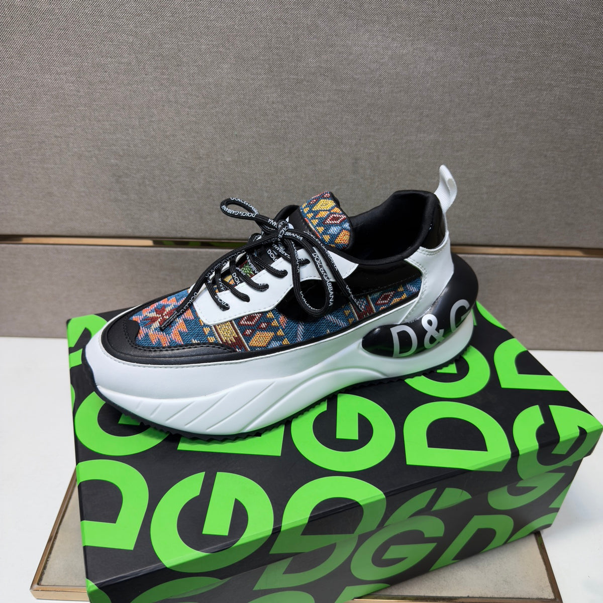 Dolce & Gabbana DG Couple's Multi-Material Casual Sneakers 3 Colors