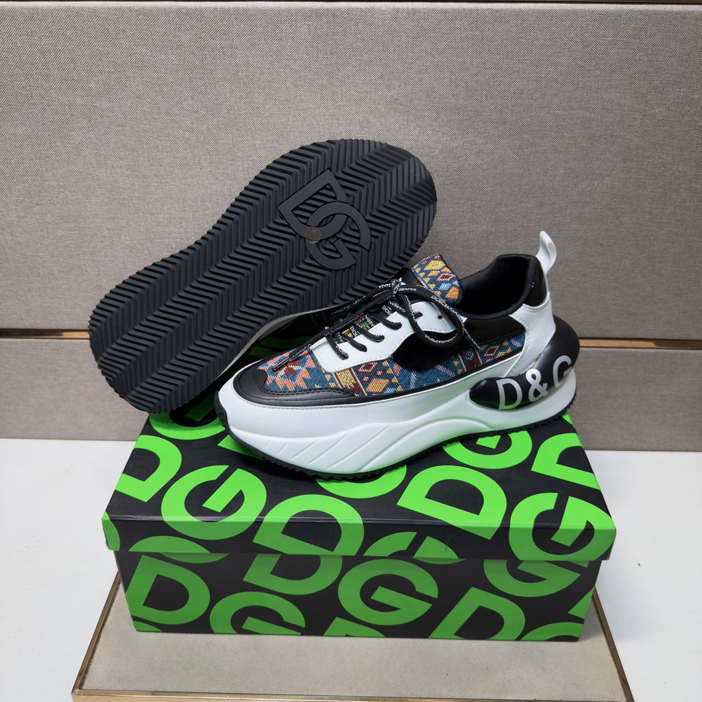 Dolce & Gabbana DG Couple's Multi-Material Casual Sneakers 3 Colors