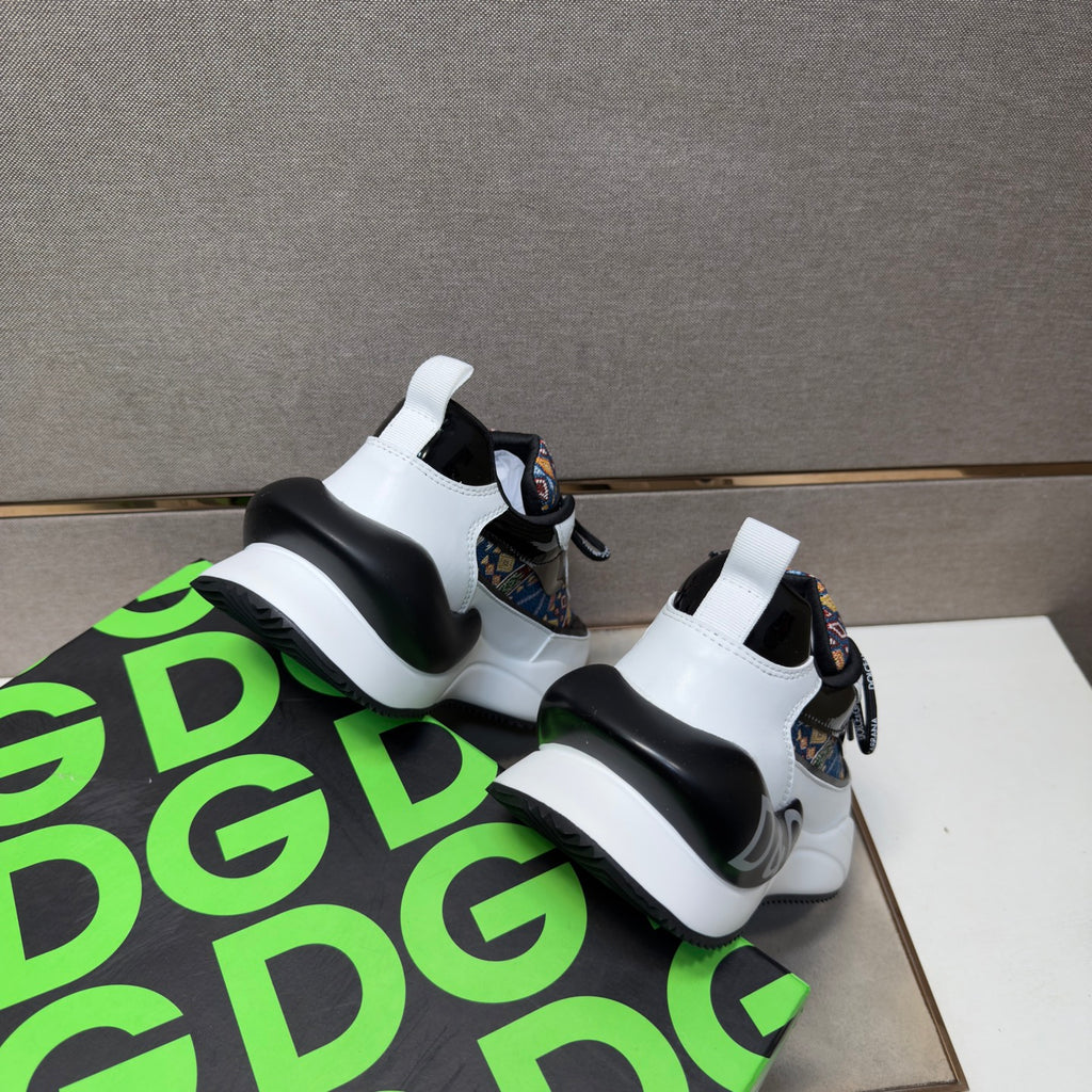 Dolce & Gabbana DG Couple's Multi-Material Casual Sneakers 3 Colors