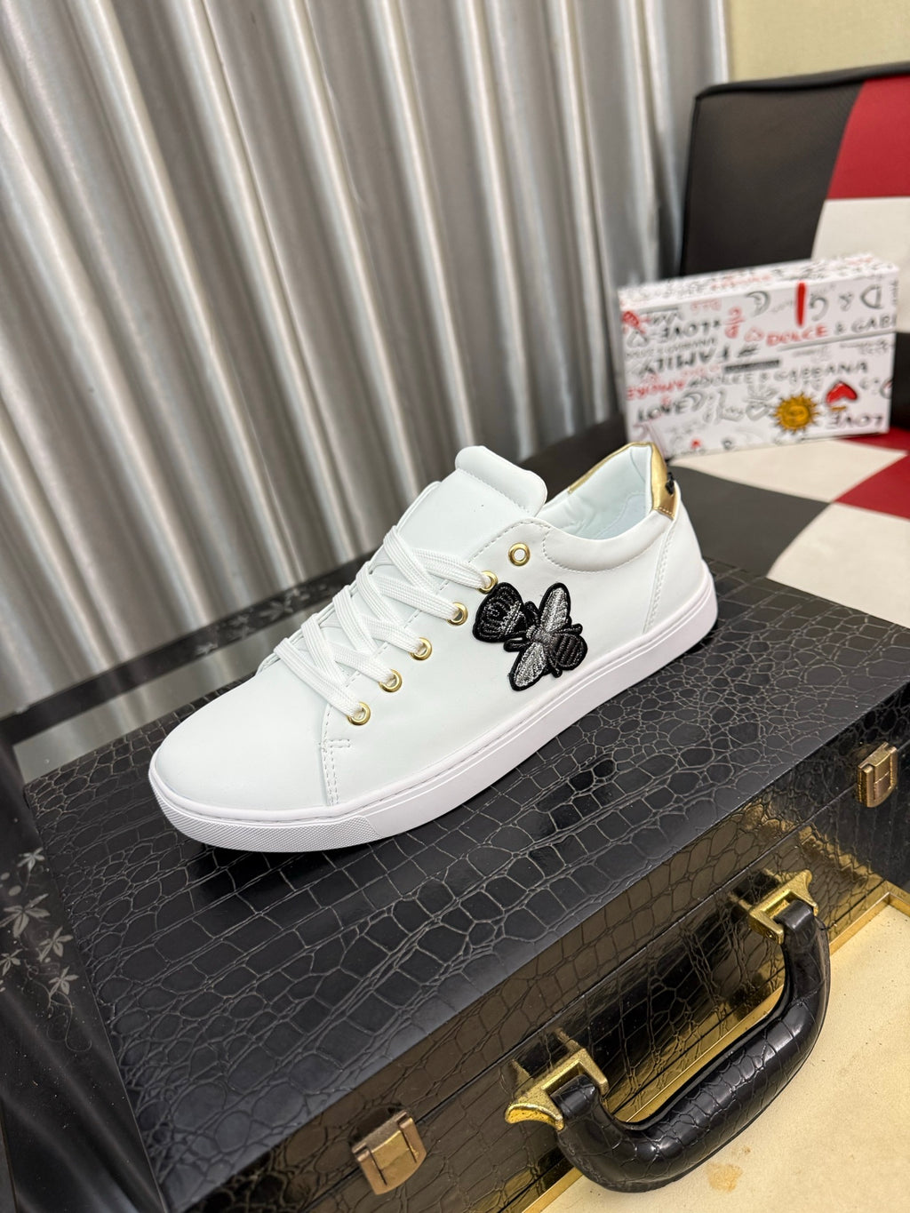 Dolce & Gabbana DG Silk Calfskin & Nubuck Casual Sneakers