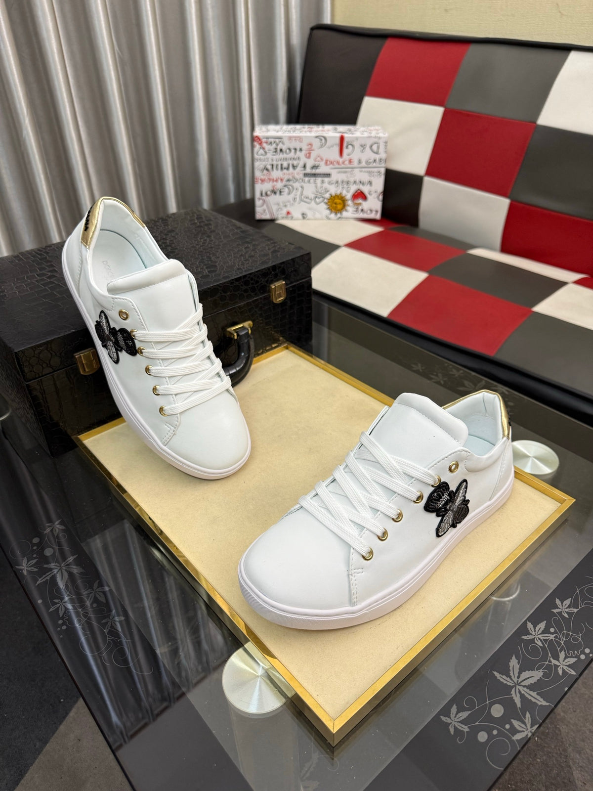 Dolce & Gabbana DG Silk Calfskin & Nubuck Casual Sneakers
