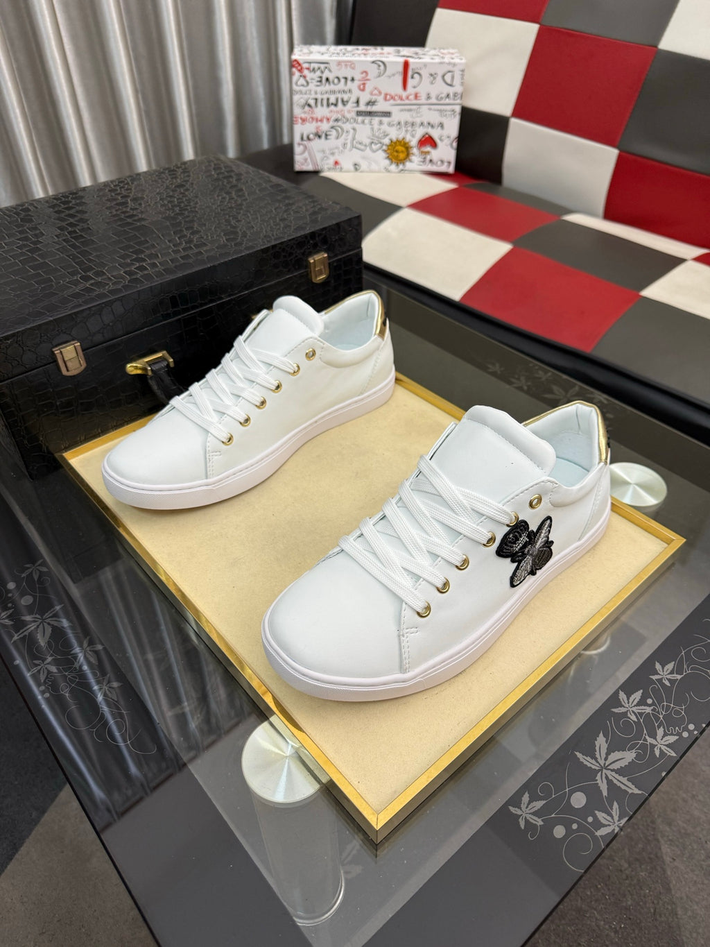 Dolce & Gabbana DG Silk Calfskin & Nubuck Casual Sneakers
