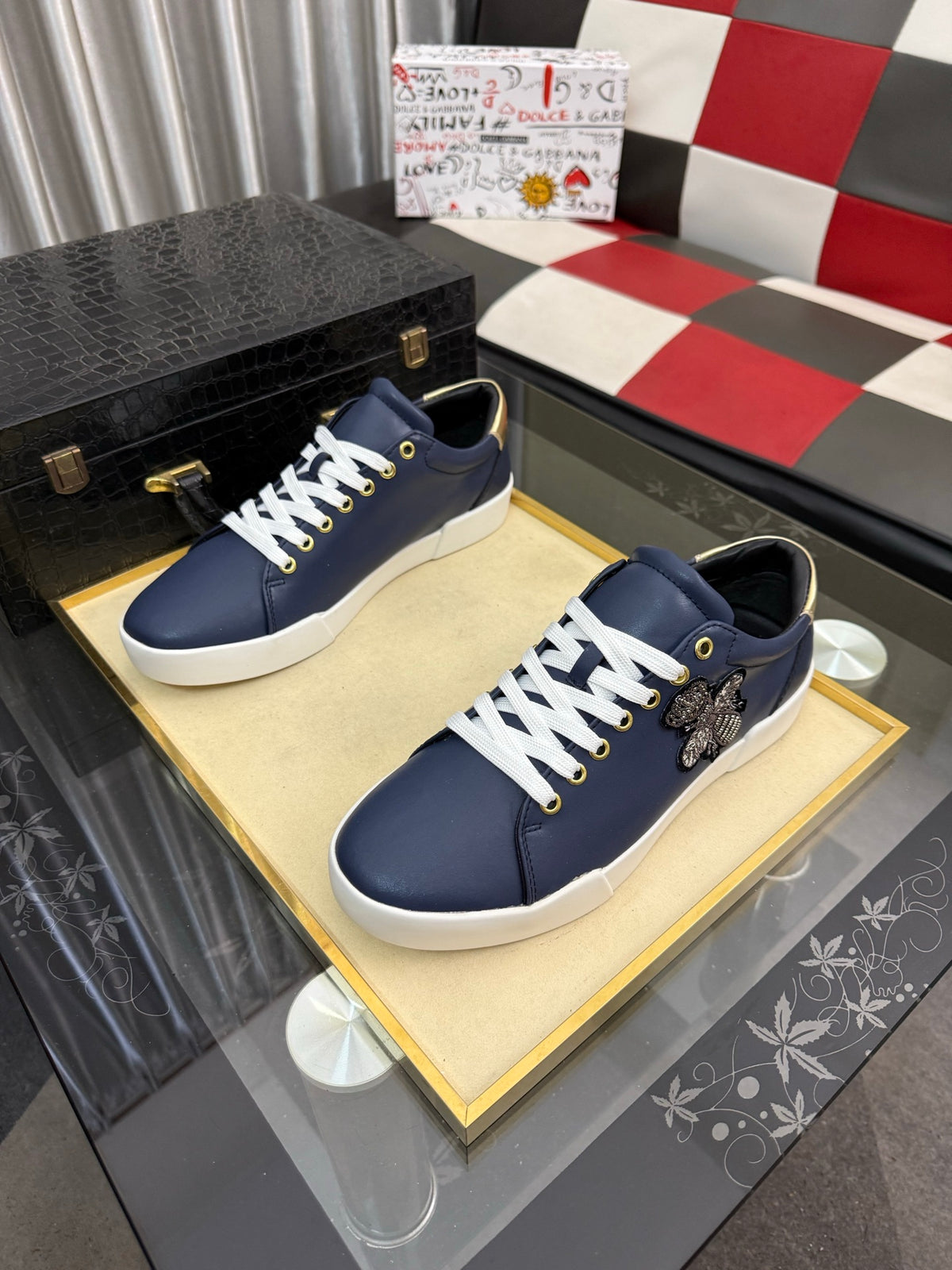Dolce & Gabbana DG Silk Calfskin & Nubuck Casual Sneakers