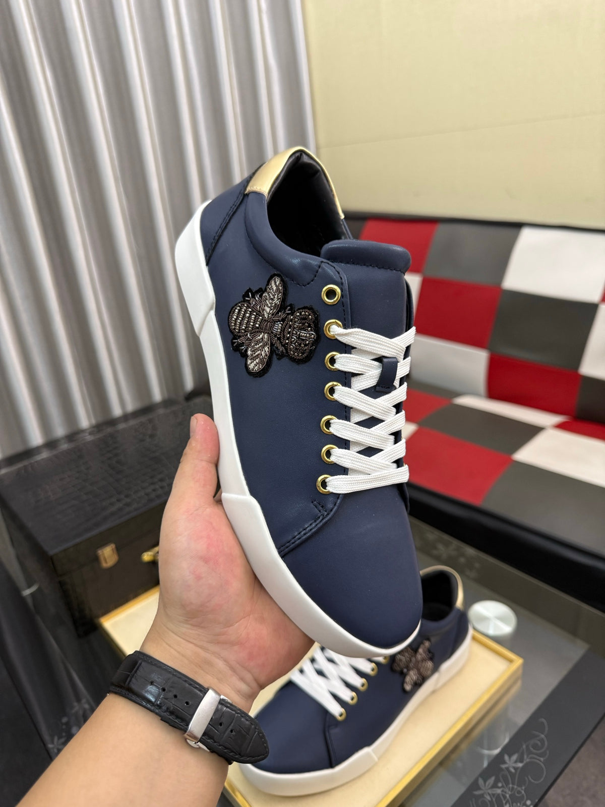 Dolce & Gabbana DG Silk Calfskin & Nubuck Casual Sneakers