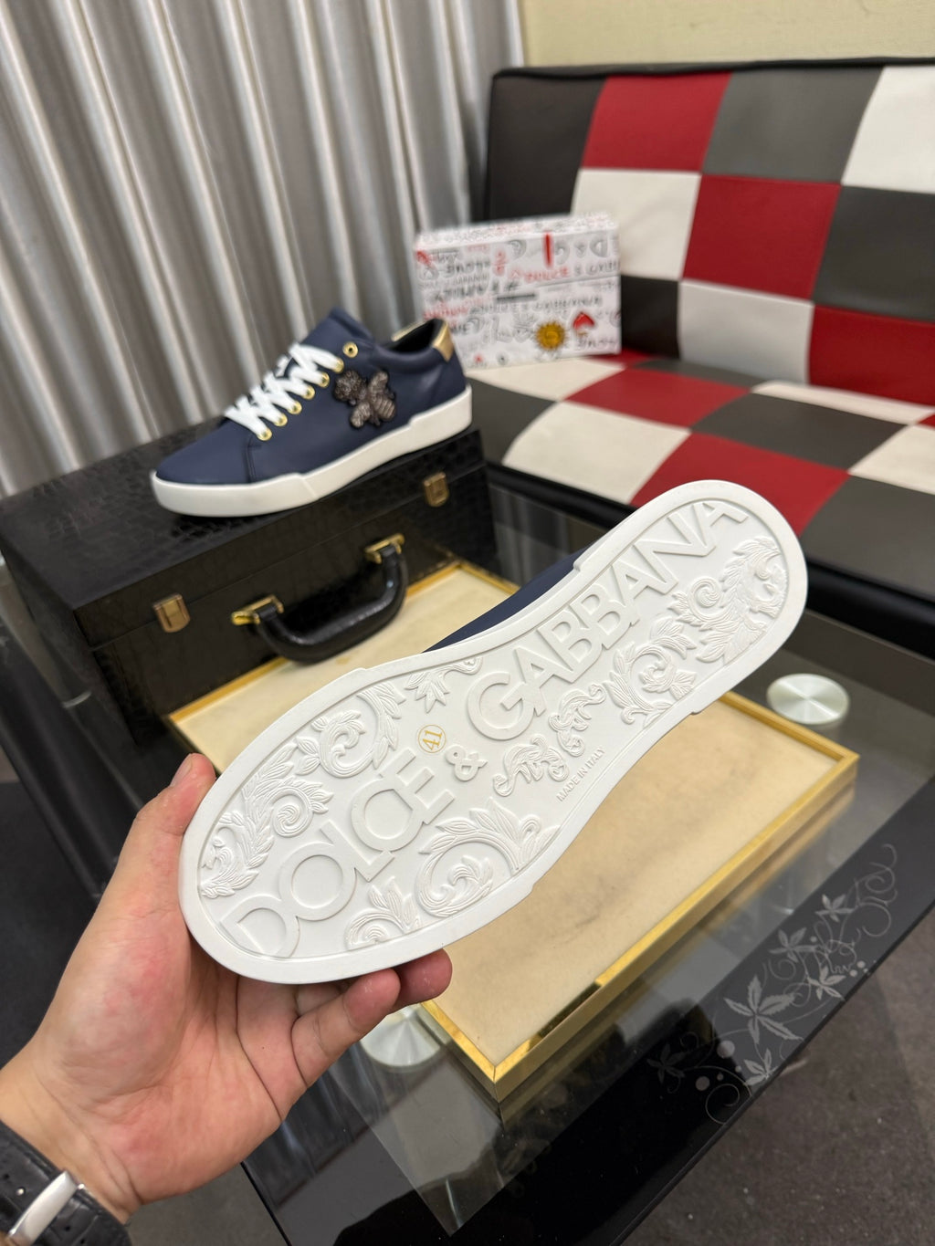 Dolce & Gabbana DG Silk Calfskin & Nubuck Casual Sneakers
