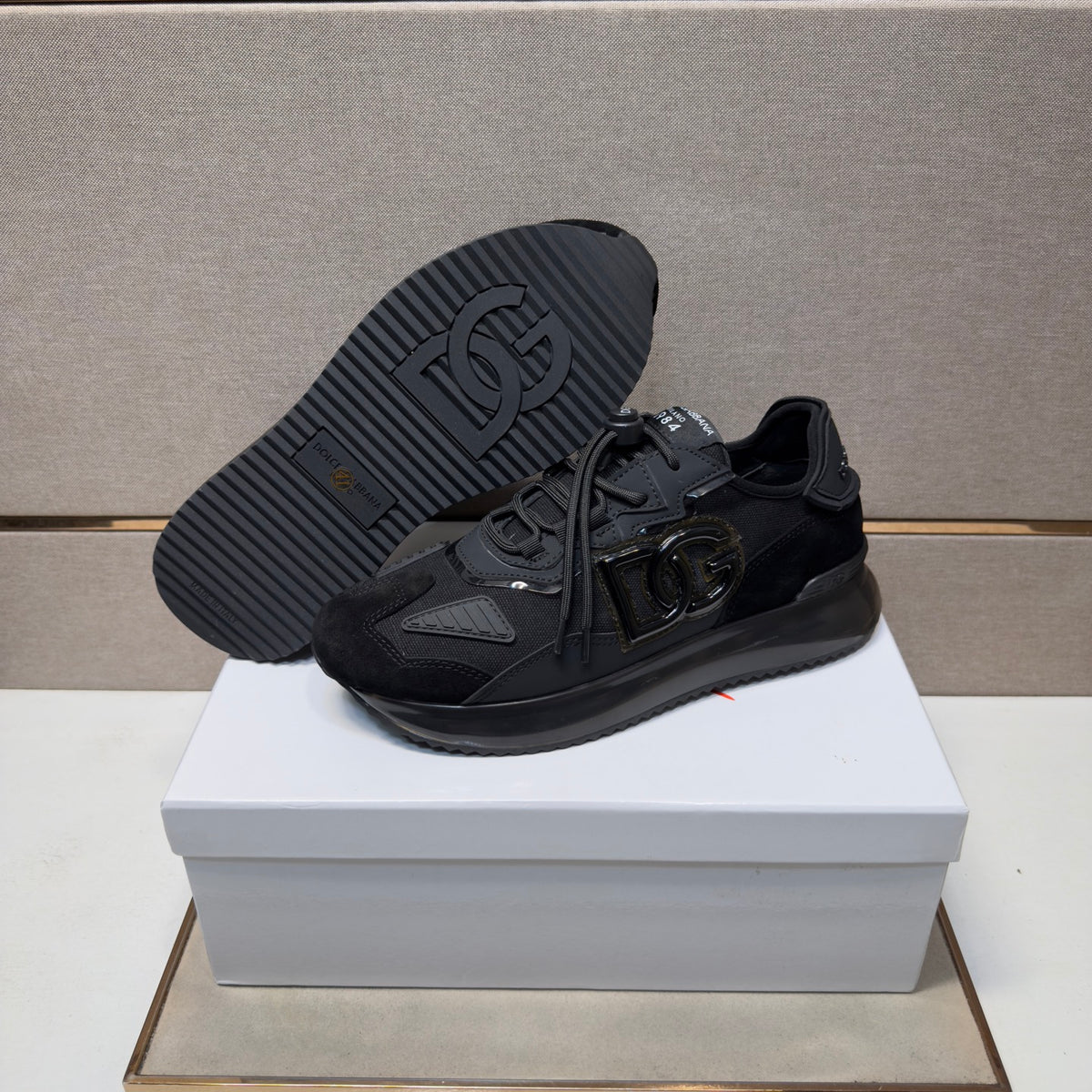 Dolce & Gabbana DG Couple's Multi-Material Casual Sneakers Multi-Color
