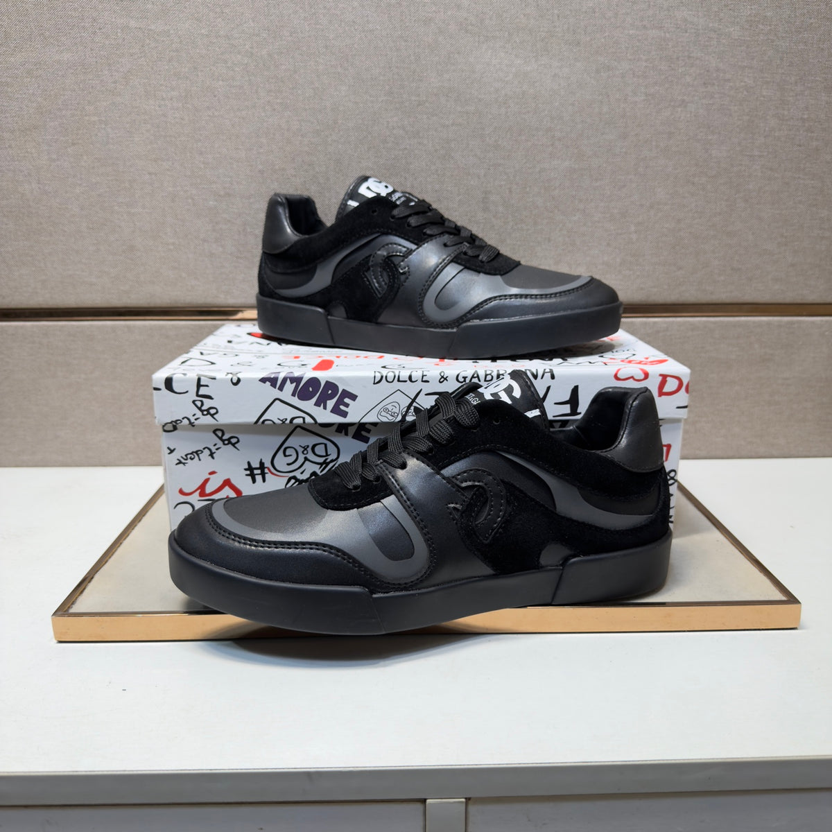 Dolce & Gabbana DG Couple's Multi-Material Casual Sneakers Multi-Color