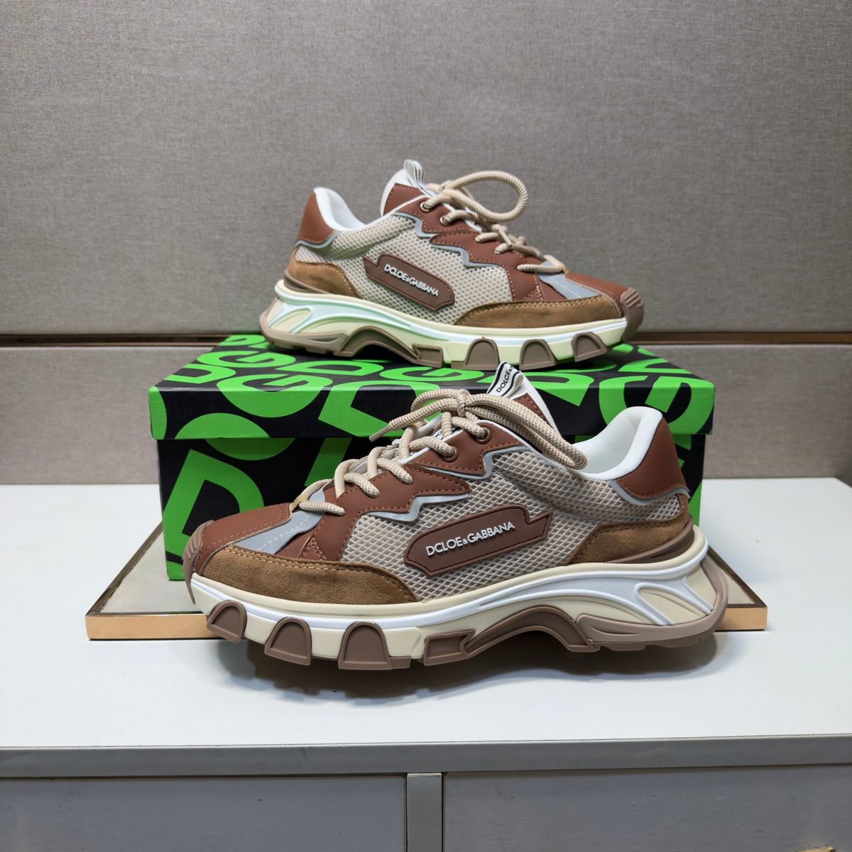 Dolce & Gabbana DG Couple's Multi-Material Casual Sneakers 6 Colors