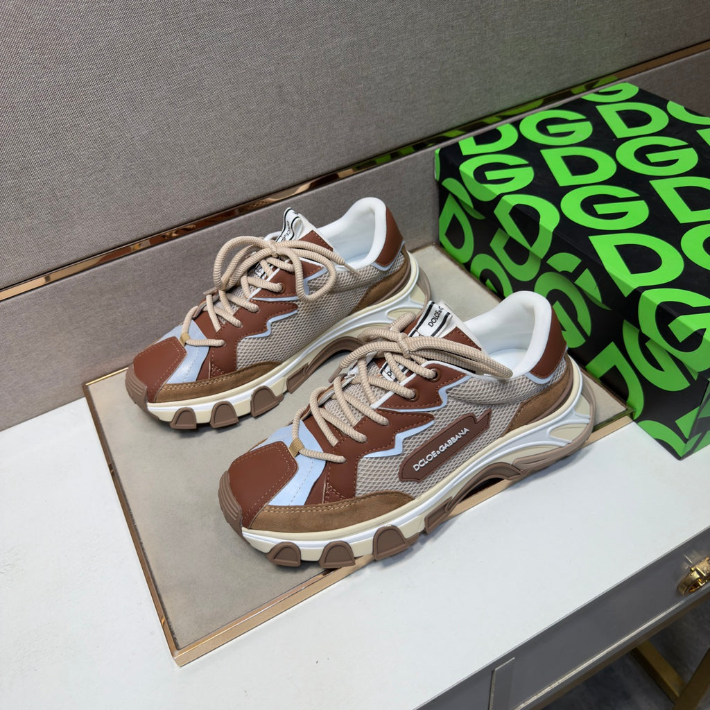 Dolce & Gabbana DG Couple's Multi-Material Casual Sneakers 6 Colors