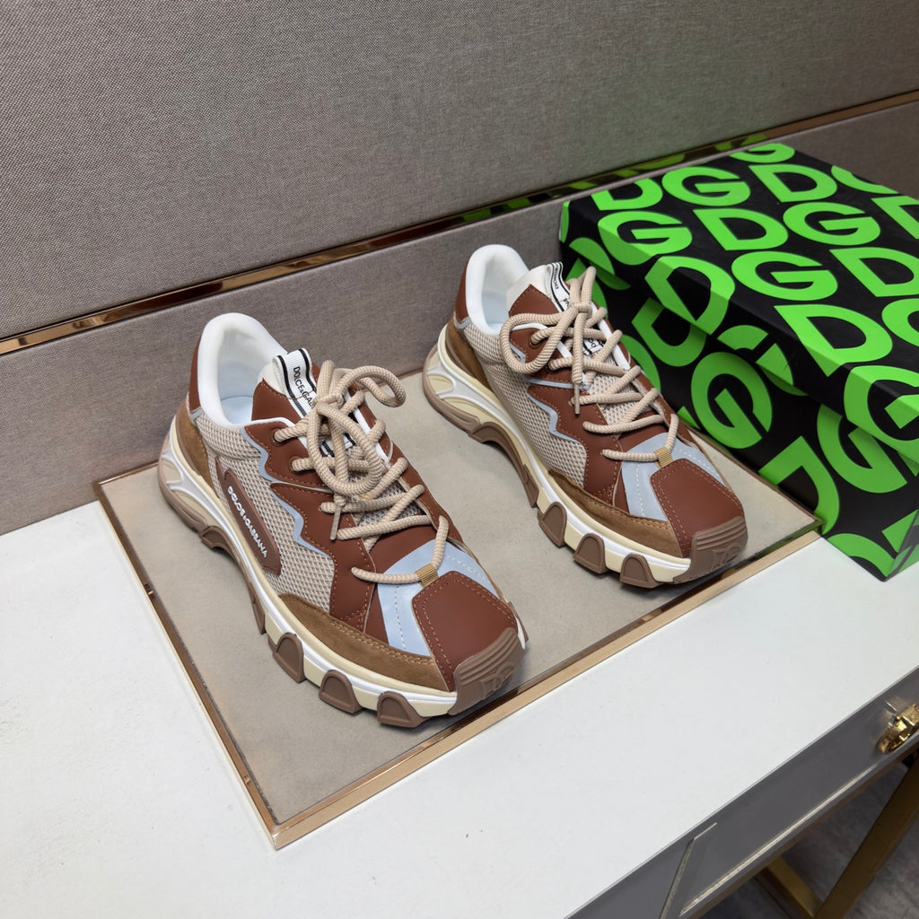 Dolce & Gabbana DG Couple's Multi-Material Casual Sneakers 6 Colors