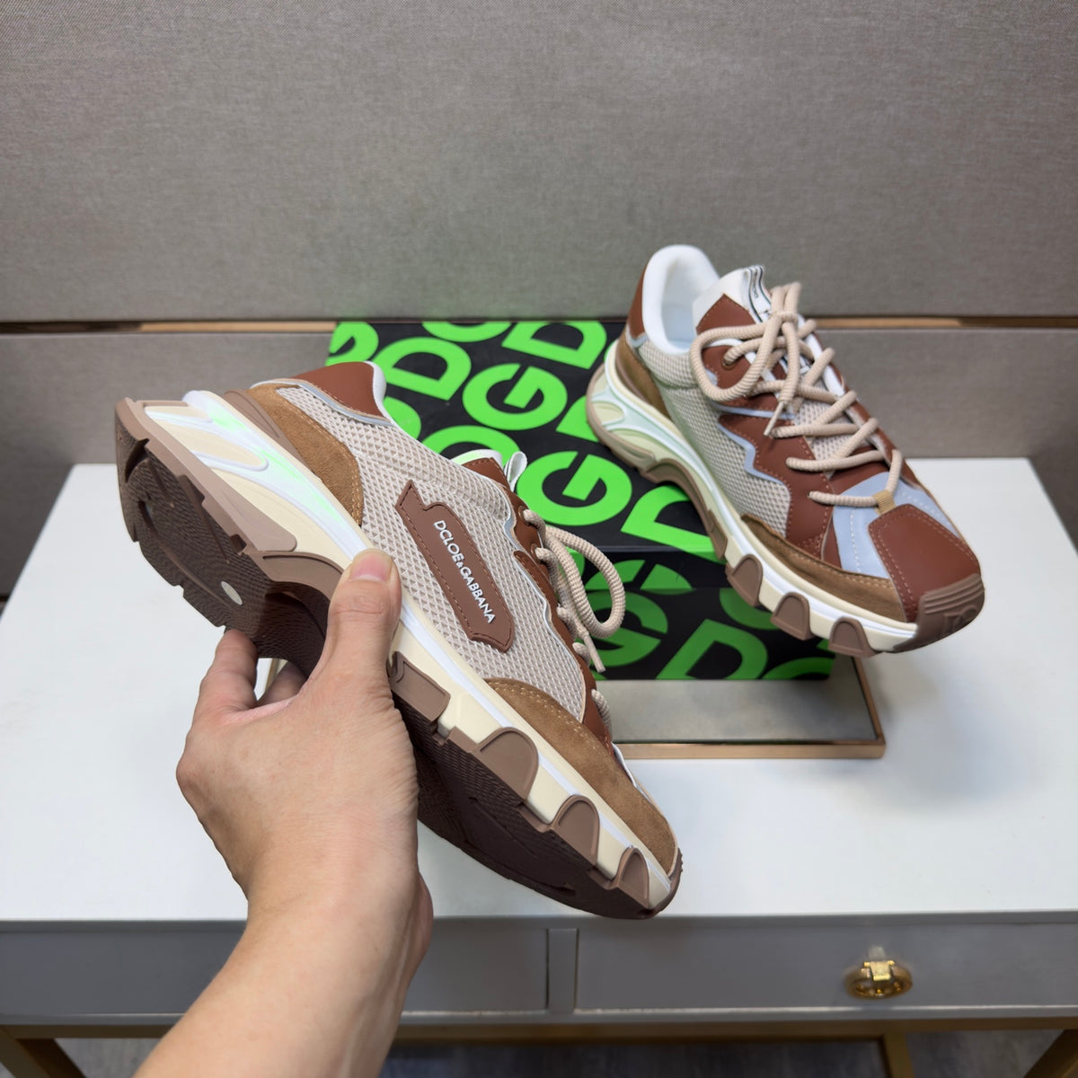Dolce & Gabbana DG Couple's Multi-Material Casual Sneakers 6 Colors