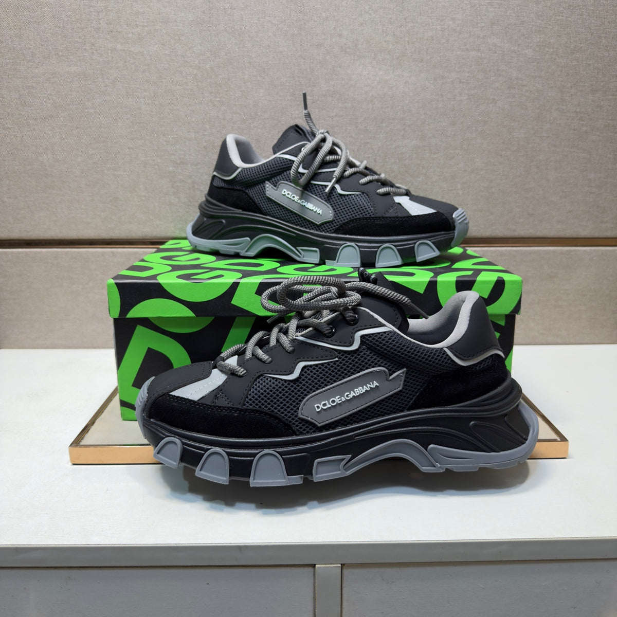 Dolce & Gabbana DG Couple's Multi-Material Casual Sneakers 6 Colors