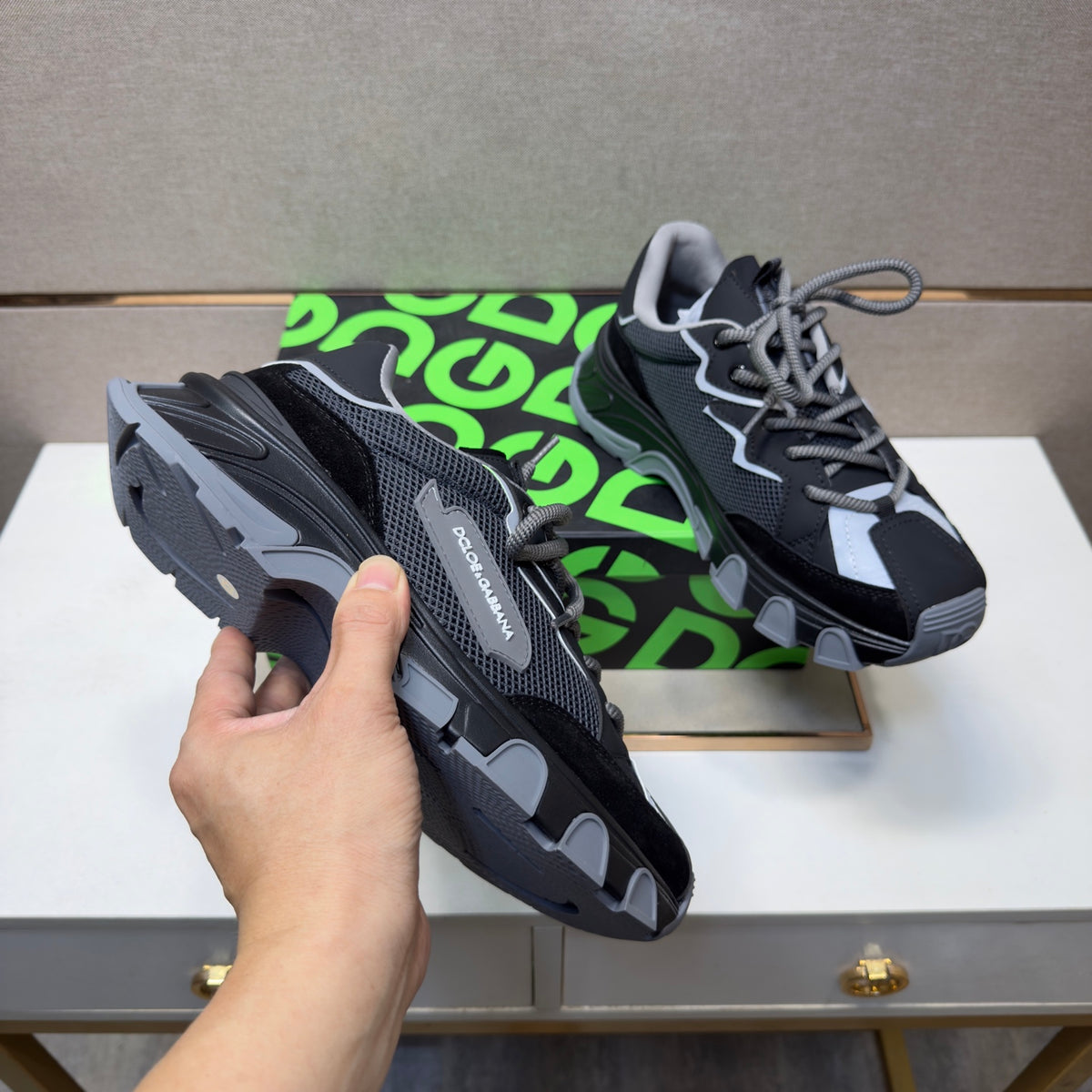 Dolce & Gabbana DG Couple's Multi-Material Casual Sneakers 6 Colors