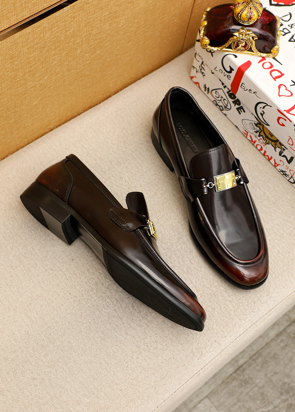 Dolce & Gabbana DG Men's Dress Shoes in Italian Patent Calfskin