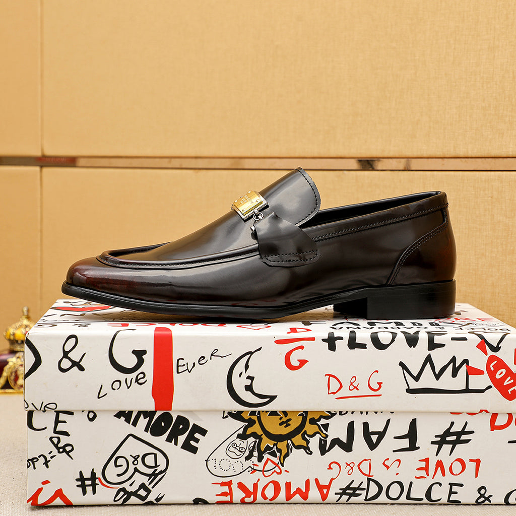 Dolce & Gabbana DG Men's Dress Shoes in Italian Patent Calfskin