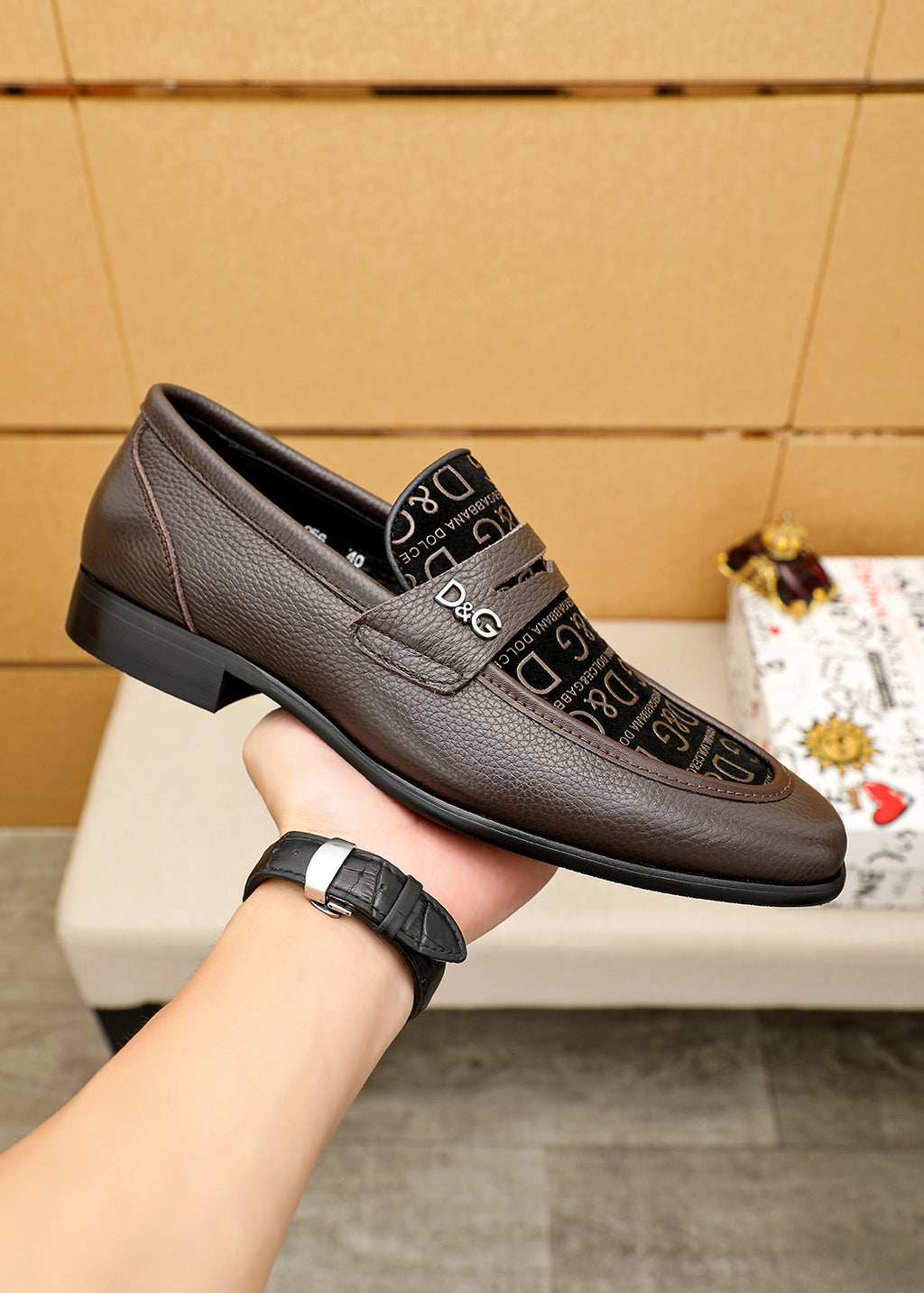 Dolce & Gabbana DG Men's Italian Calfskin Dress Shoes