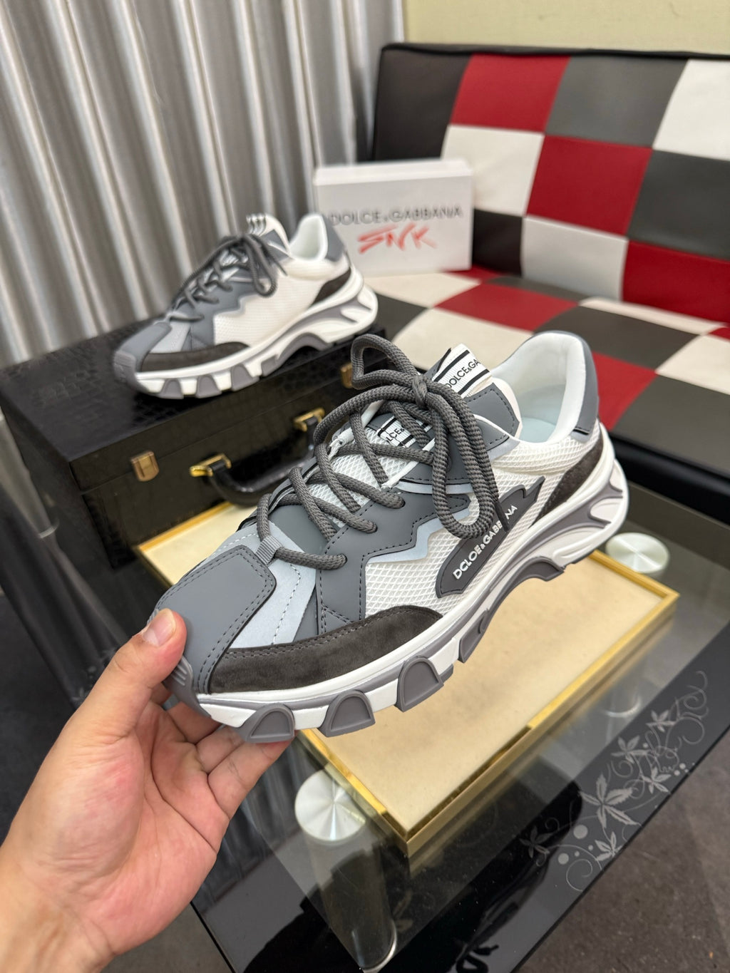 Dolce & Gabbana DG Silk Calfskin & Nubuck Casual Sneakers