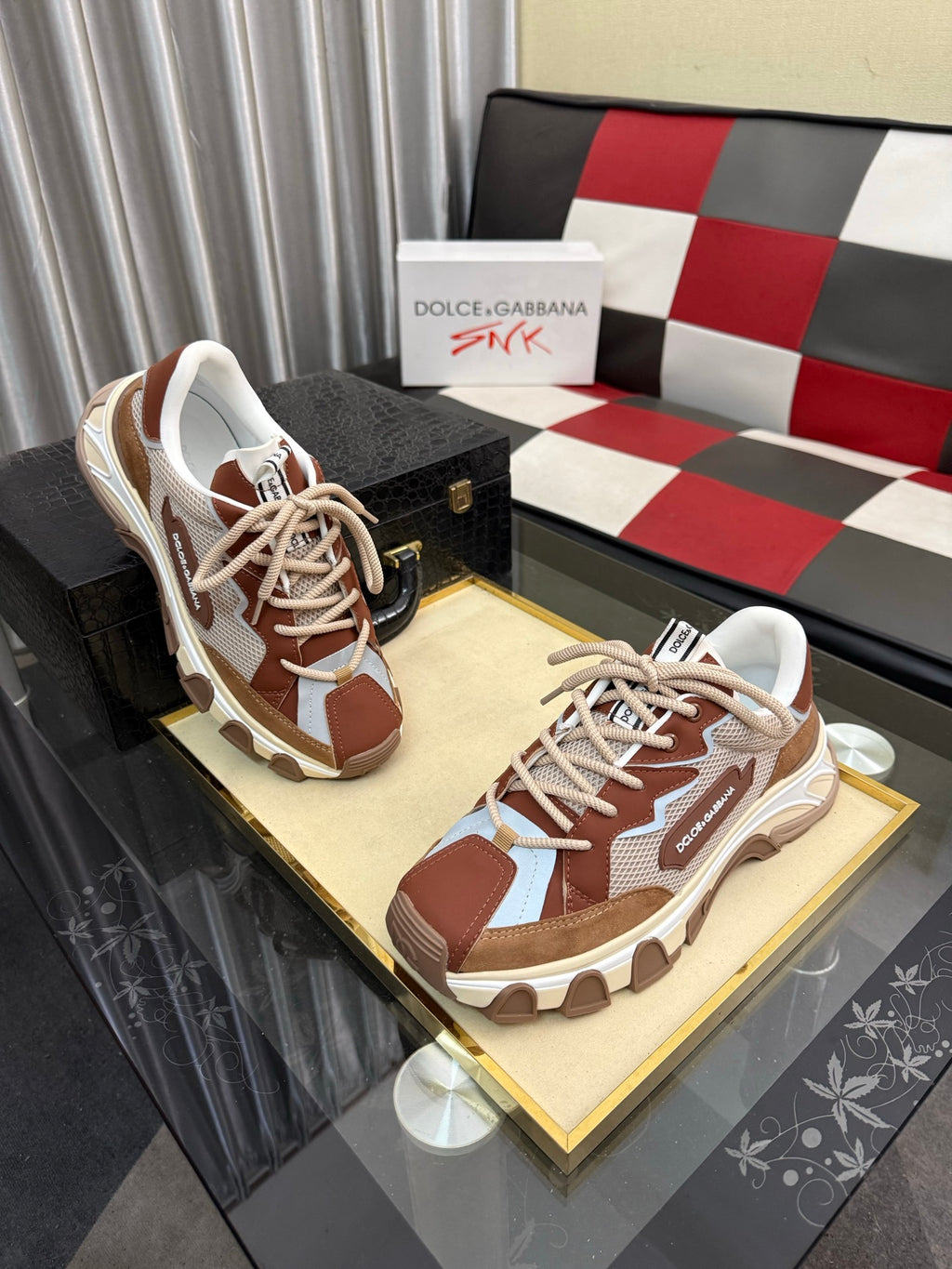 Dolce & Gabbana DG Silk Calfskin & Nubuck Casual Sneakers
