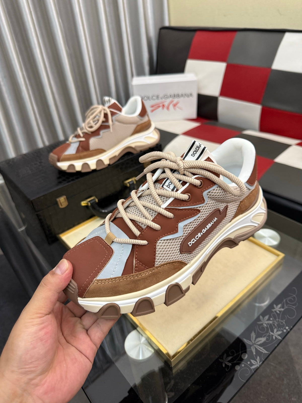 Dolce & Gabbana DG Silk Calfskin & Nubuck Casual Sneakers