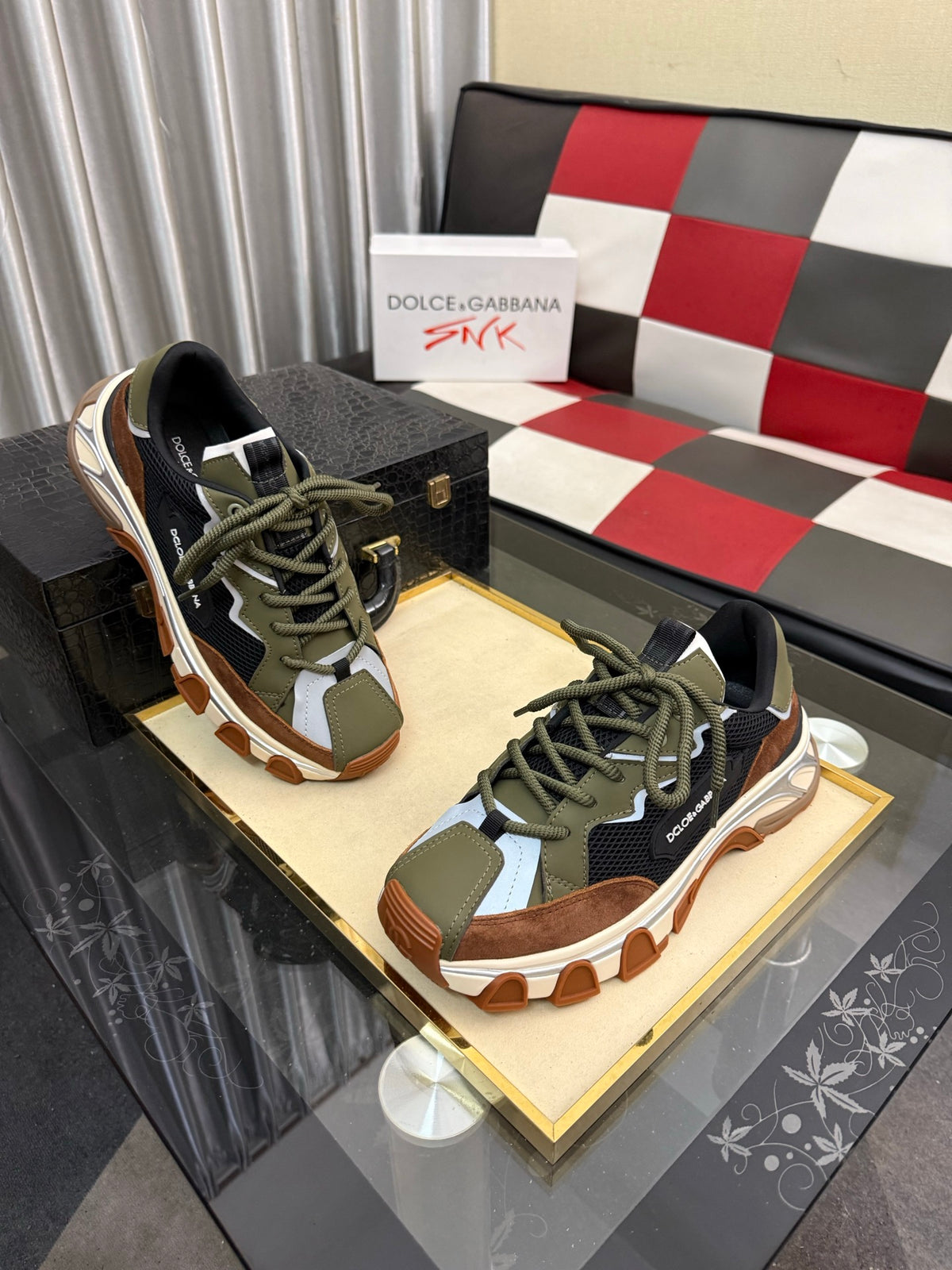 Dolce & Gabbana DG Silk Calfskin & Nubuck Casual Sneakers