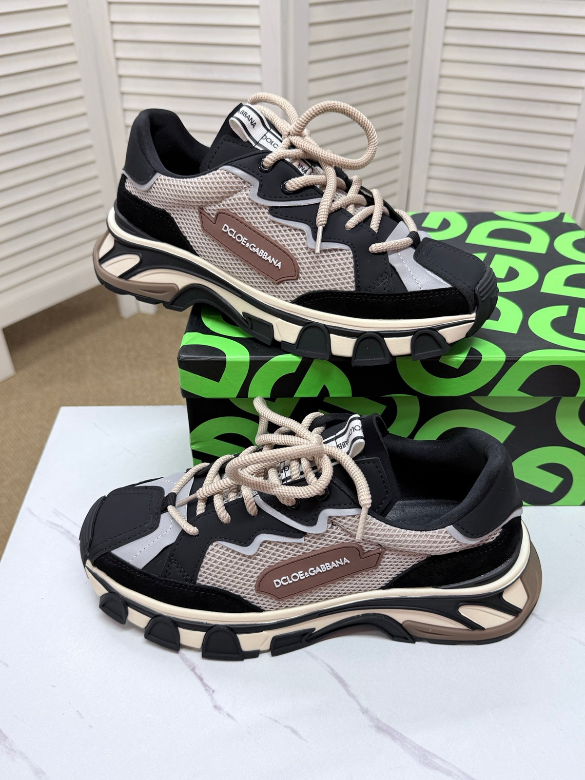 Dolce & Gabbana DG Silk Calfskin & Nubuck Casual Sneakers