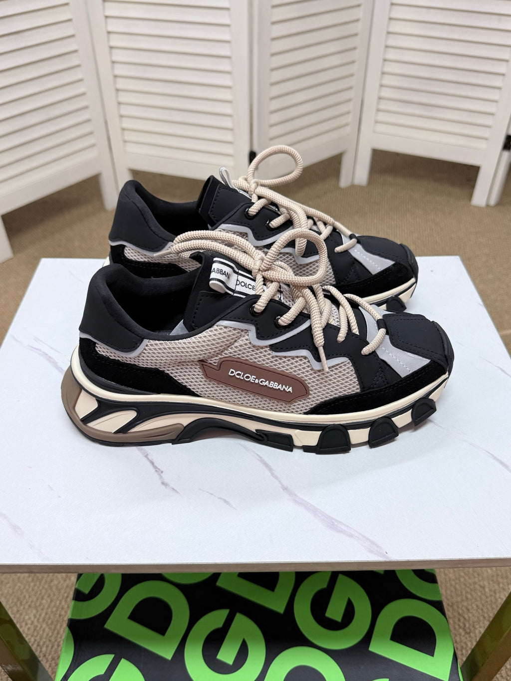 Dolce & Gabbana DG Silk Calfskin & Nubuck Casual Sneakers