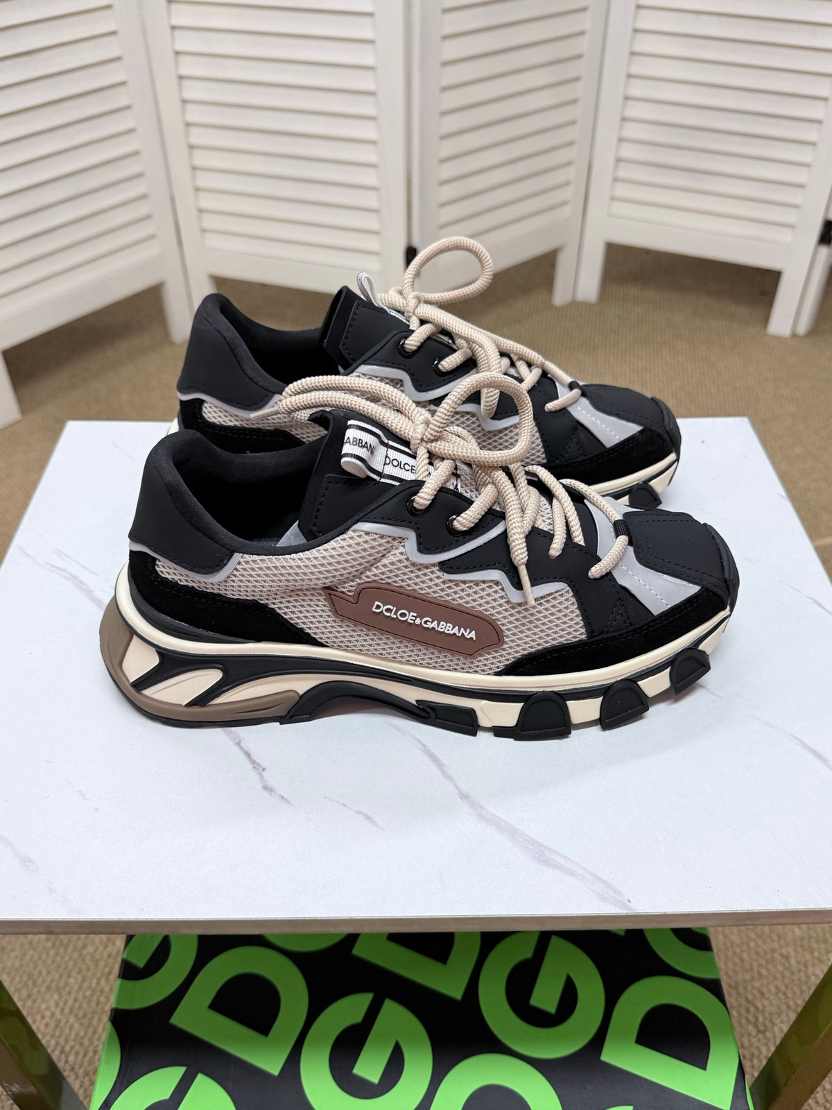 Dolce & Gabbana DG Silk Calfskin & Nubuck Casual Sneakers