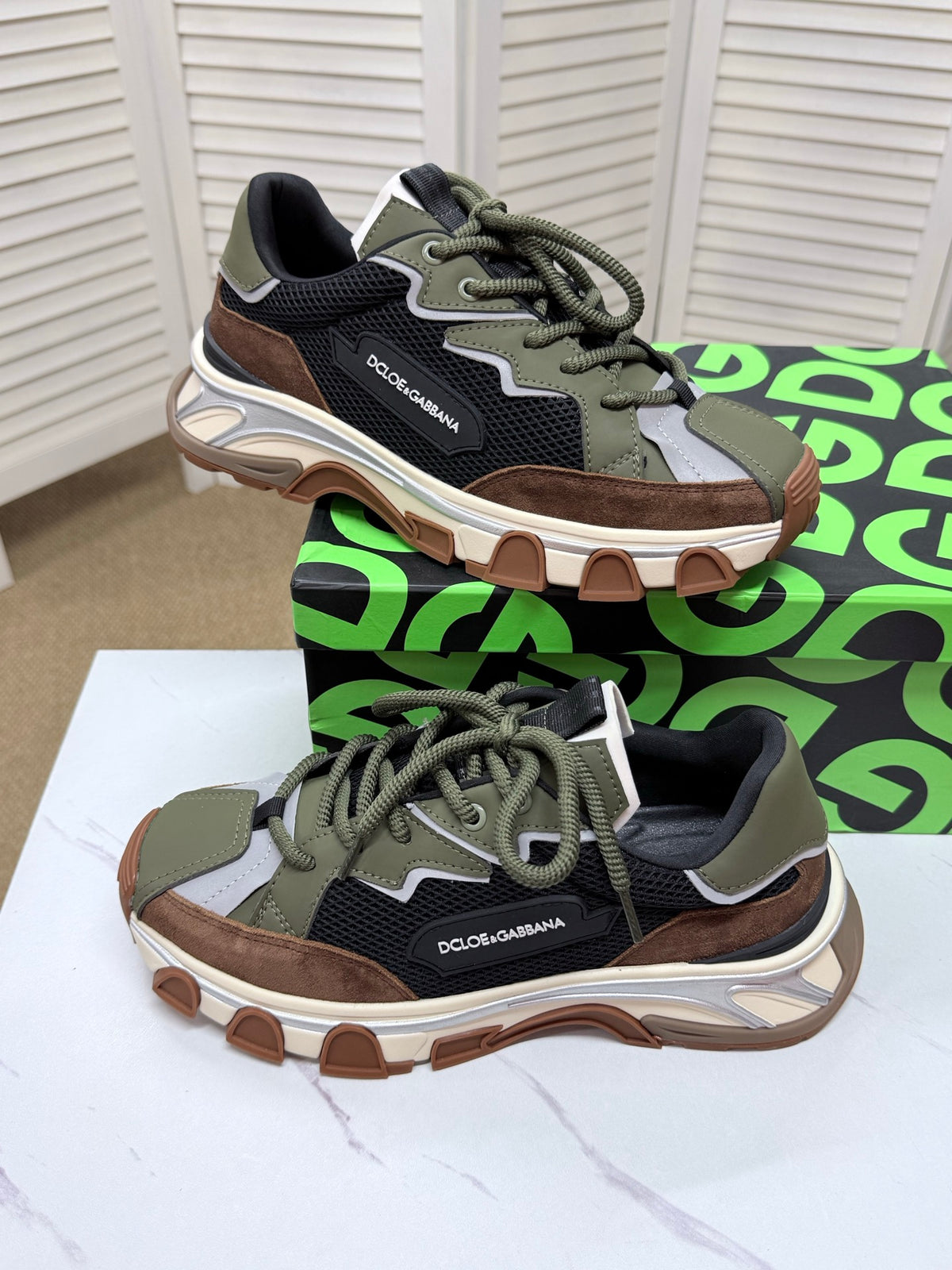 Dolce & Gabbana DG Silk Calfskin & Nubuck Casual Sneakers