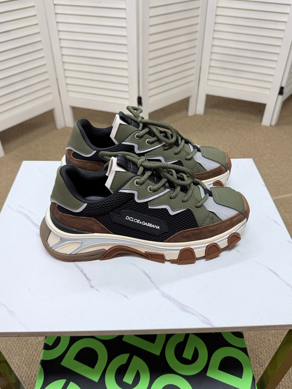 Dolce & Gabbana DG Silk Calfskin & Nubuck Casual Sneakers