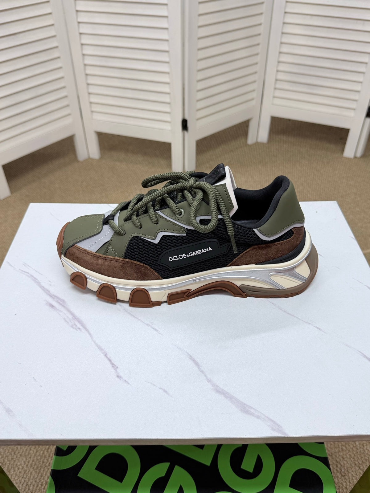 Dolce & Gabbana DG Silk Calfskin & Nubuck Casual Sneakers