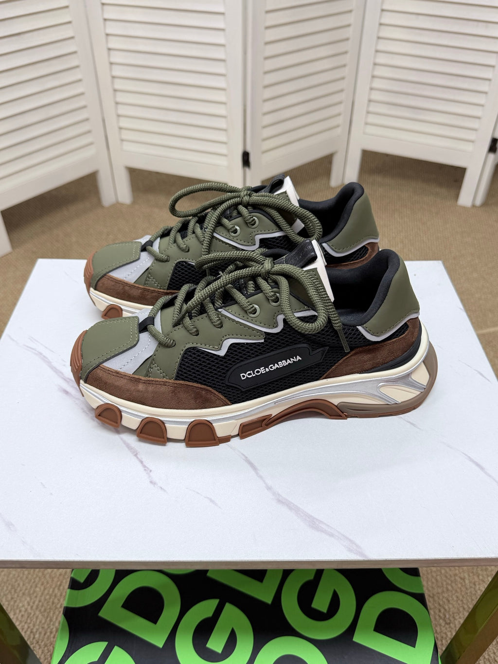 Dolce & Gabbana DG Silk Calfskin & Nubuck Casual Sneakers