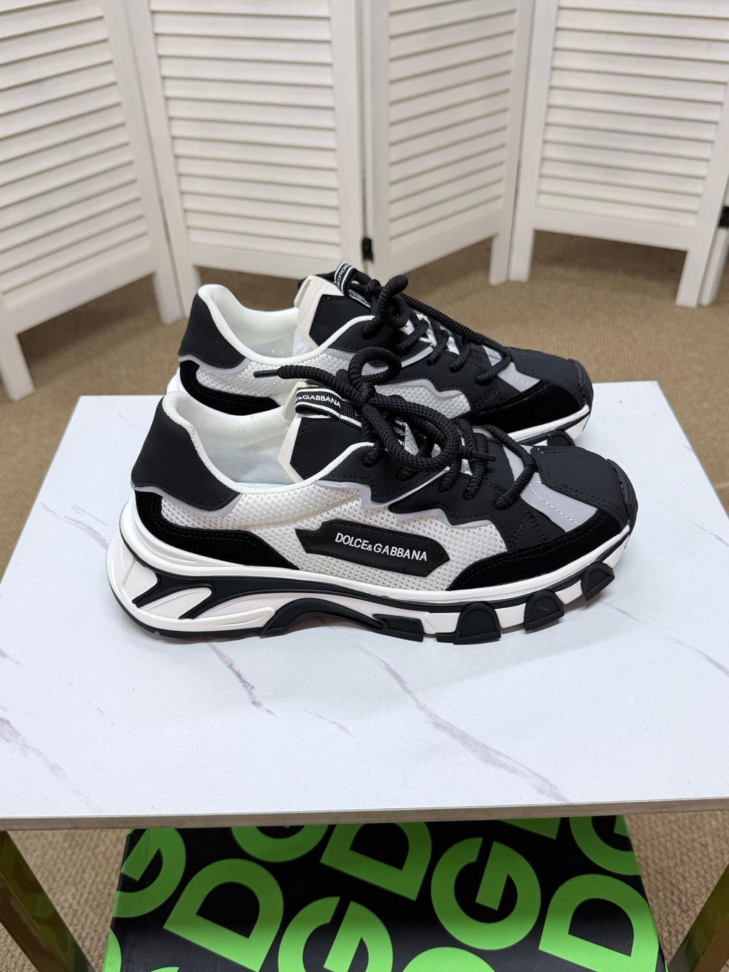 Dolce & Gabbana DG Silk Calfskin & Nubuck Casual Sneakers