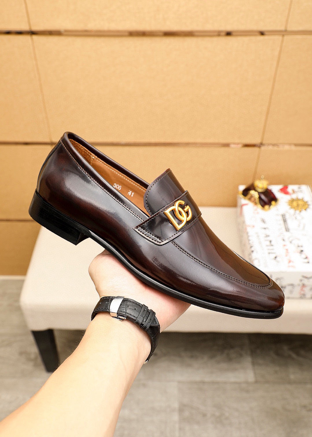 Dolce & Gabbana DG Men's Dress Shoes in Italian Patent Calfskin