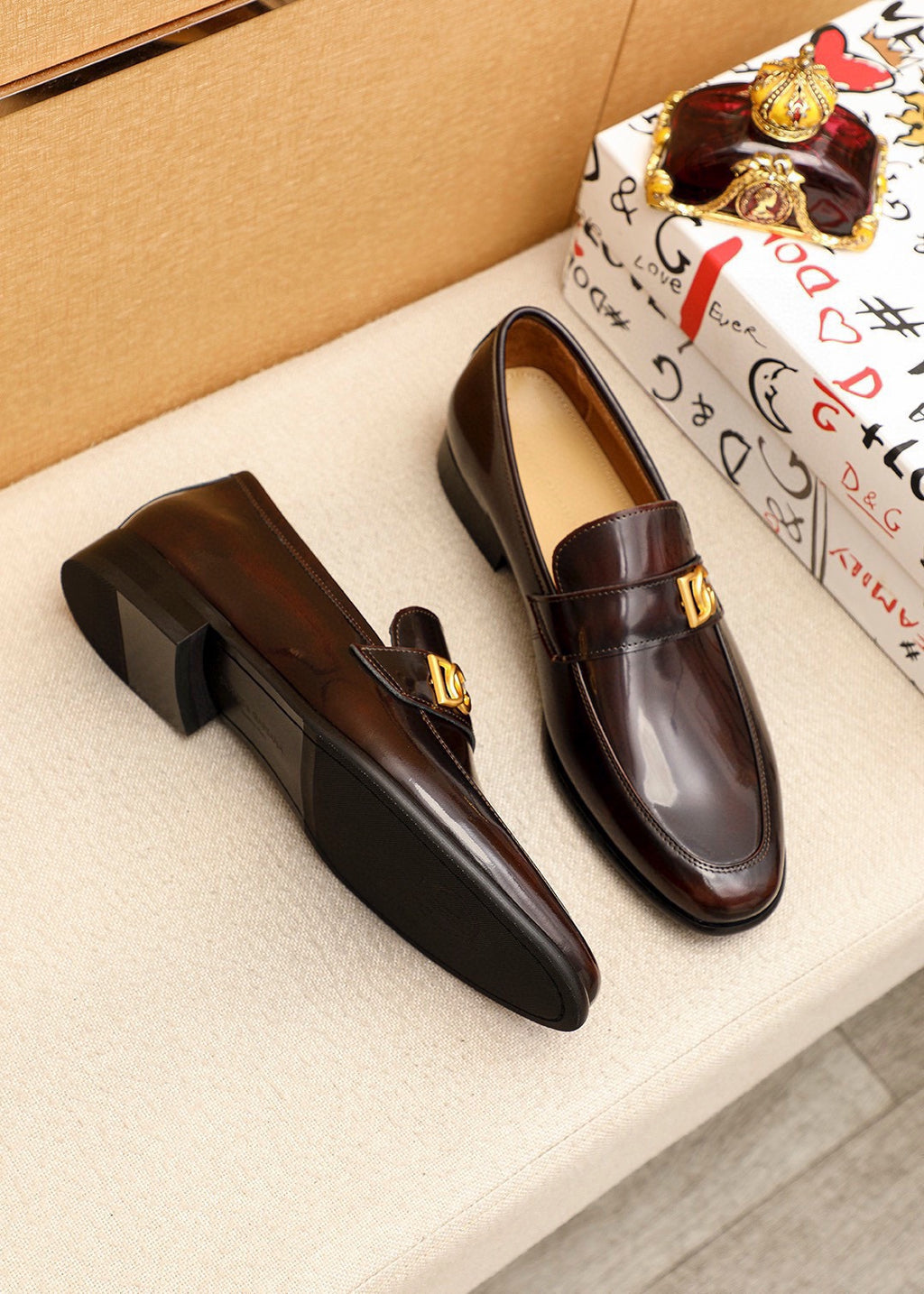 Dolce & Gabbana DG Men's Dress Shoes in Italian Patent Calfskin