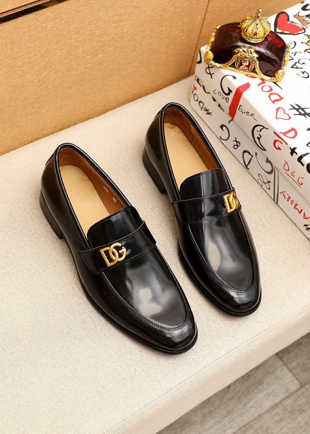 Dolce & Gabbana DG Men's Dress Shoes in Italian Patent Calfskin