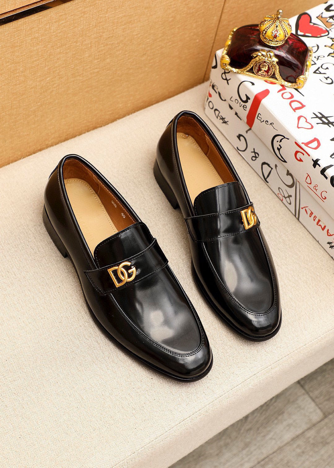 Dolce & Gabbana DG Men's Dress Shoes in Italian Patent Calfskin