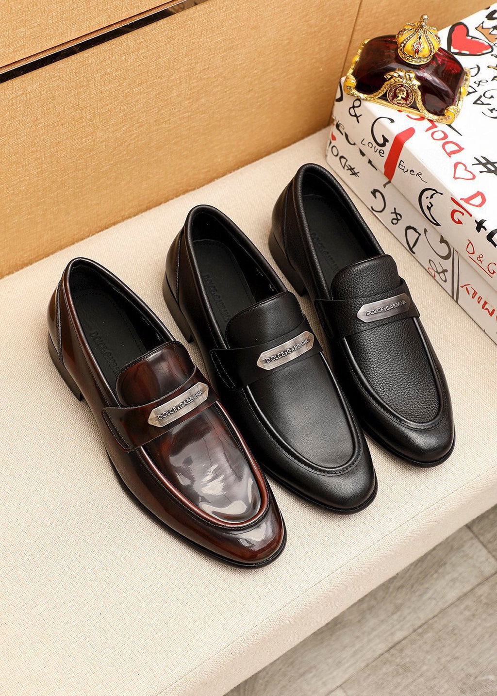 Dolce & Gabbana DG Men's Dress Shoes in Italian Patent Calfskin