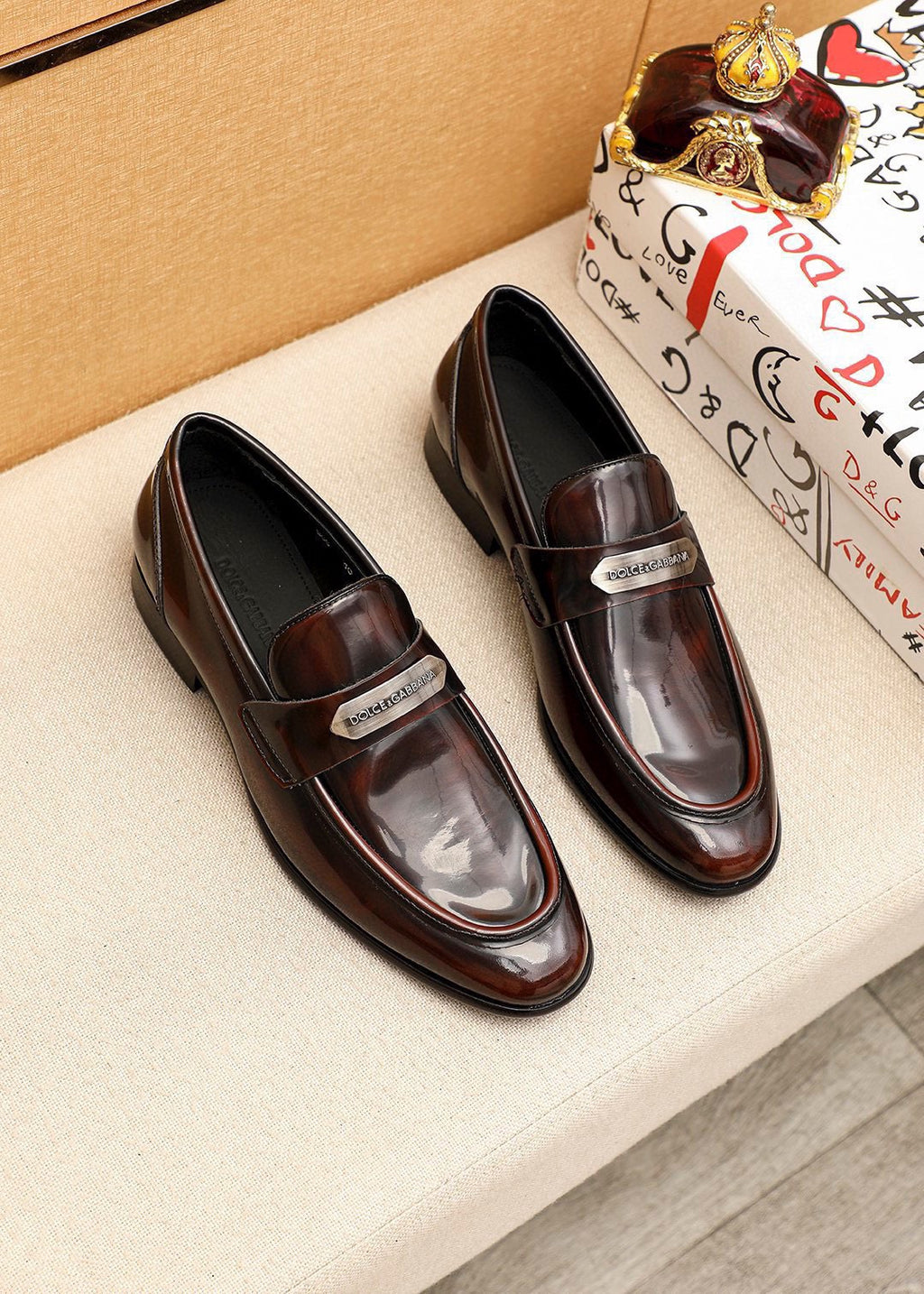 Dolce & Gabbana DG Men's Dress Shoes in Italian Patent Calfskin