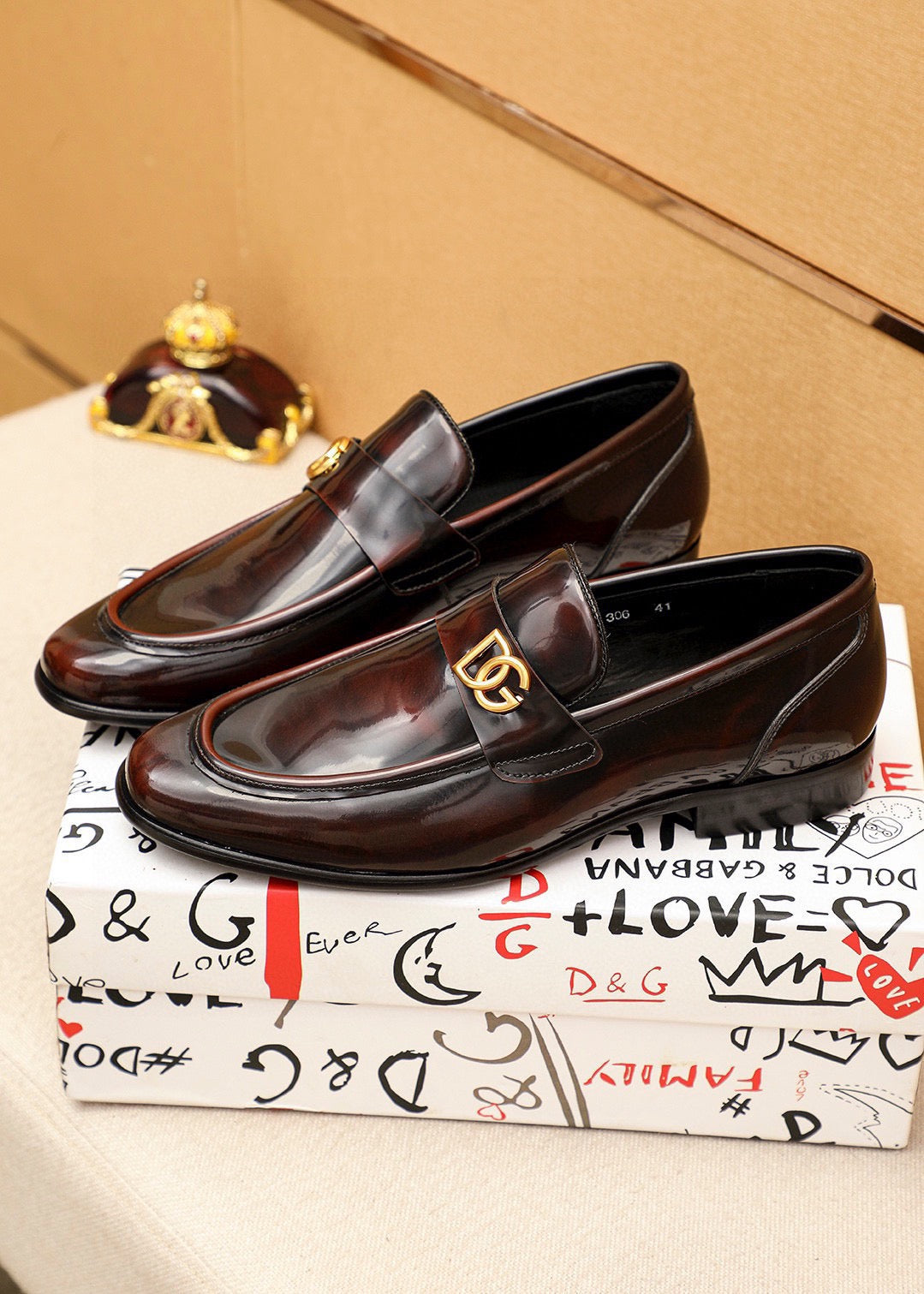 Dolce & Gabbana DG Men's Dress Shoes in Italian Patent Calfskin