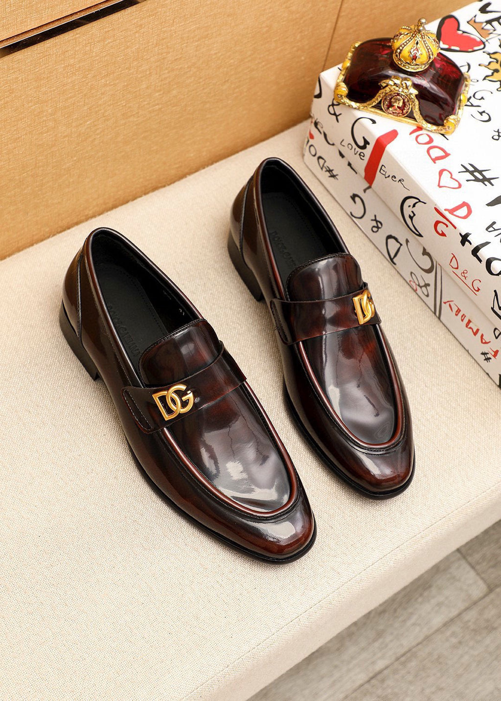 Dolce & Gabbana DG Men's Dress Shoes in Italian Patent Calfskin