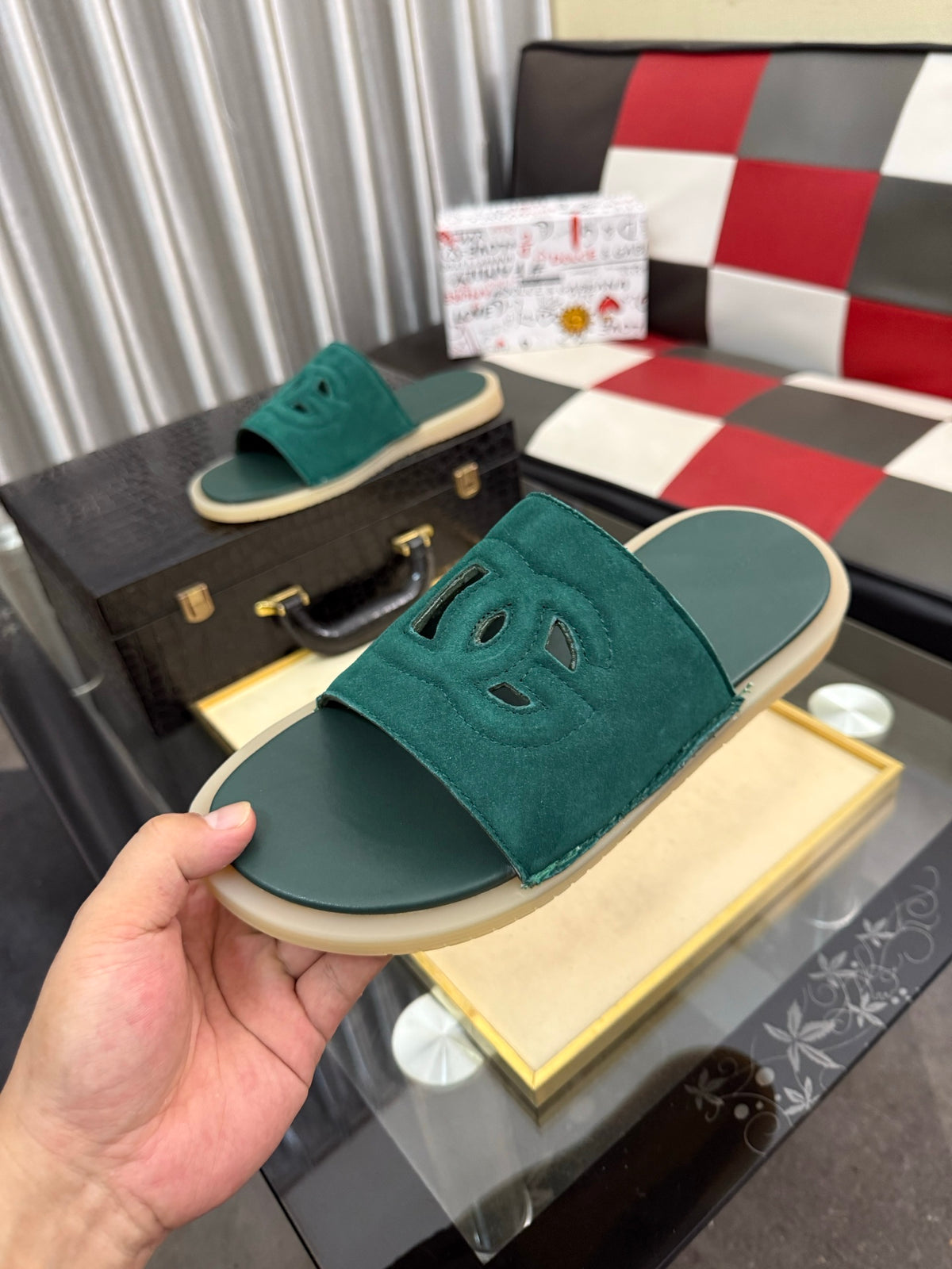 Dolce & Gabbana DG Men's PVC Slides with Molded TPU Sole