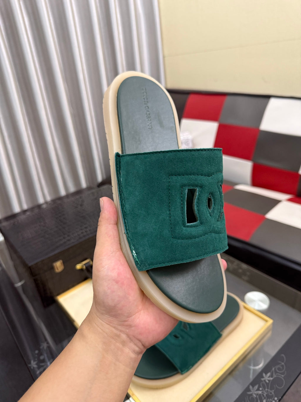 Dolce & Gabbana DG Men's PVC Slides with Molded TPU Sole