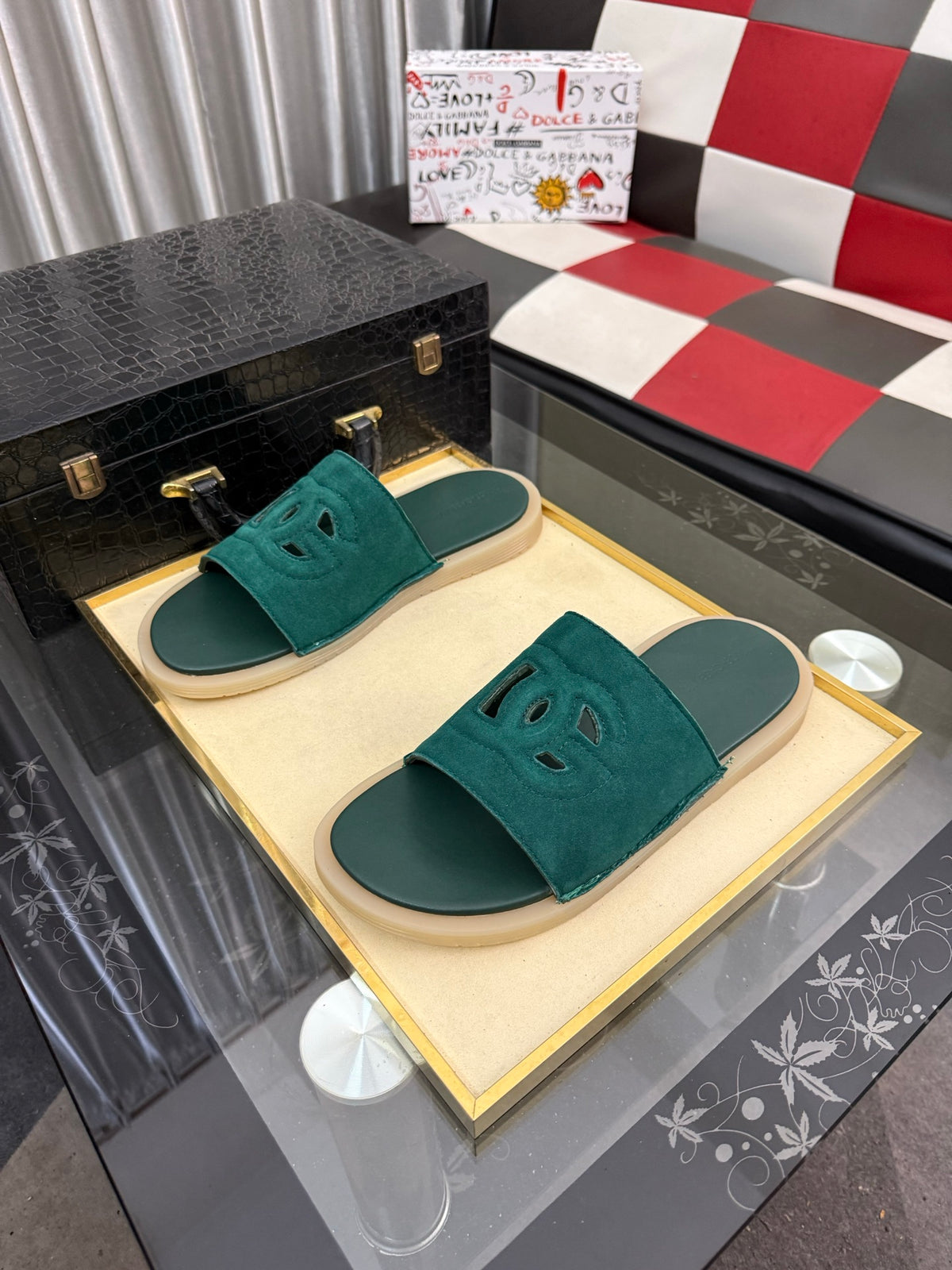 Dolce & Gabbana DG Men's PVC Slides with Molded TPU Sole